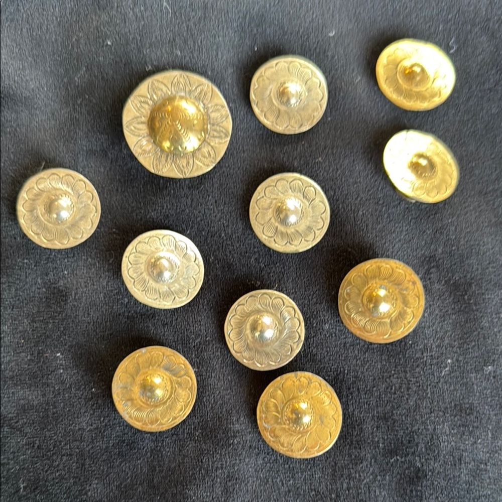 Vintage Gold and Silver Decorative Button covers for up  to a 5/8” button.
